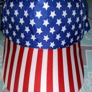 Red white and blue hat